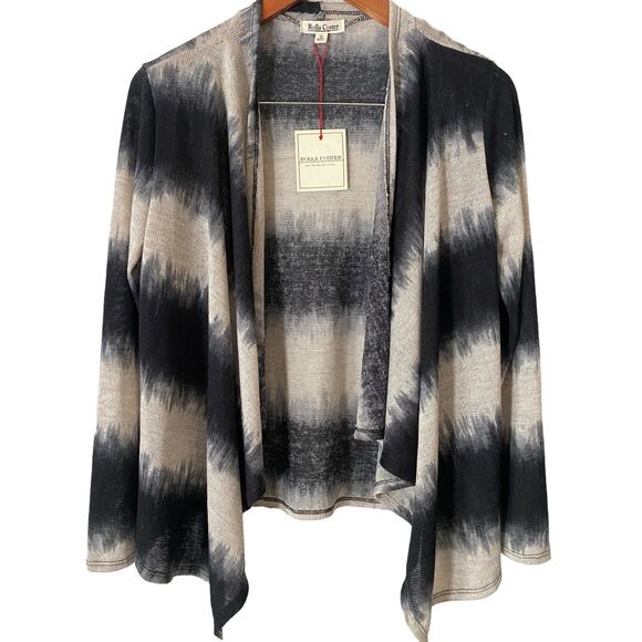 Rolla Coster Sweaters - NWT Rolla Coster Open Front Cardigan Small Blue Gray Striped Tie Dye Lightweight